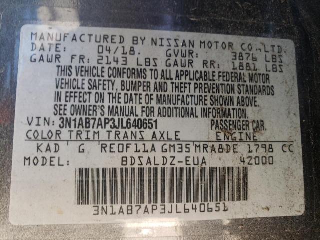 Photo 9 VIN: 3N1AB7AP3JL640651 - NISSAN SENTRA S 