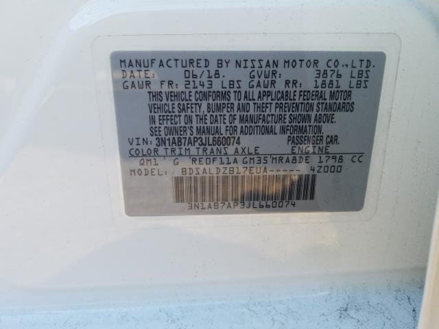 Photo 9 VIN: 3N1AB7AP3JL660074 - NISSAN SENTRA S 