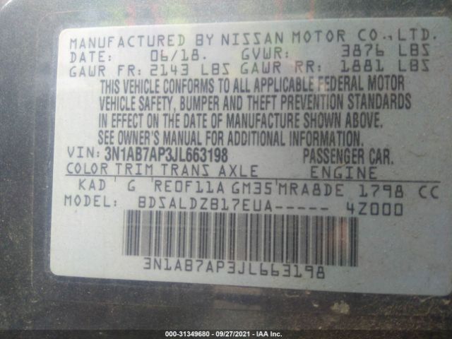 Photo 8 VIN: 3N1AB7AP3JL663198 - NISSAN SENTRA 