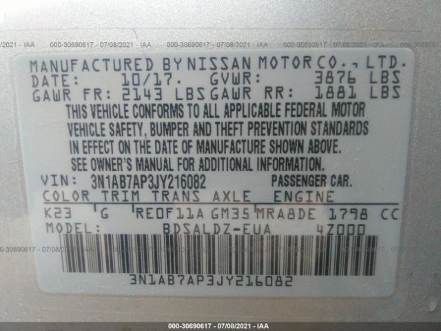 Photo 8 VIN: 3N1AB7AP3JY216082 - NISSAN SENTRA 