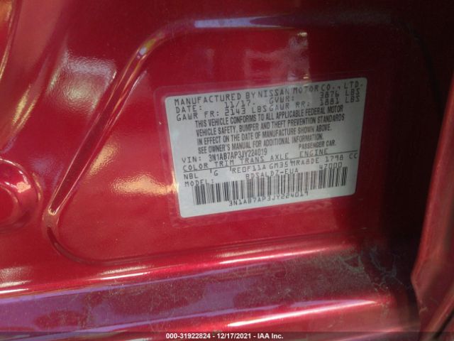 Photo 8 VIN: 3N1AB7AP3JY224019 - NISSAN SENTRA 