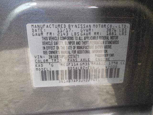 Photo 9 VIN: 3N1AB7AP3JY227471 - NISSAN SENTRA S 