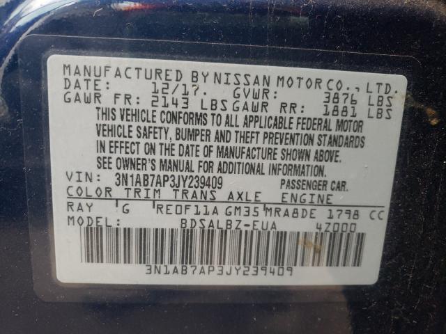 Photo 9 VIN: 3N1AB7AP3JY239409 - NISSAN SENTRA 