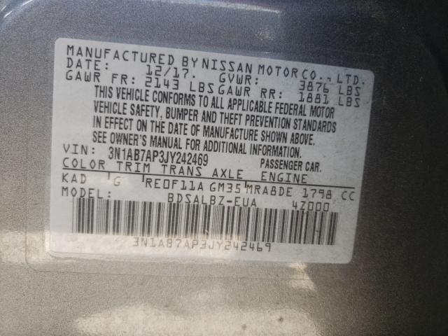 Photo 9 VIN: 3N1AB7AP3JY242469 - NISSAN SENTRA S 