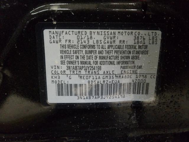 Photo 9 VIN: 3N1AB7AP3JY254198 - NISSAN SENTRA S 