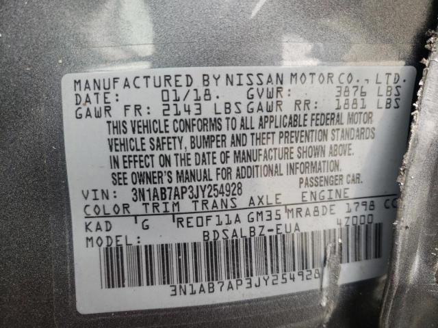 Photo 9 VIN: 3N1AB7AP3JY254928 - NISSAN SENTRA S 