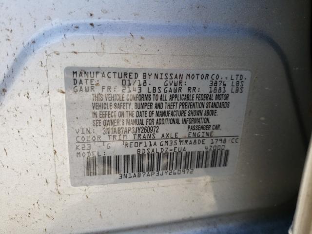 Photo 9 VIN: 3N1AB7AP3JY260972 - NISSAN SENTRA S 