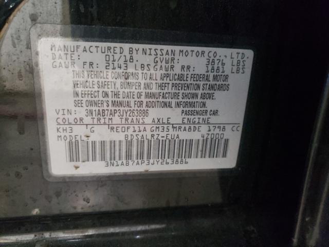 Photo 9 VIN: 3N1AB7AP3JY263886 - NISSAN SENTRA S 