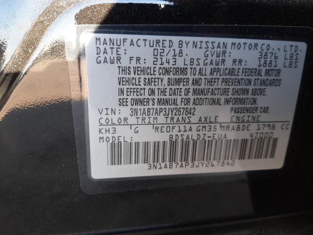 Photo 9 VIN: 3N1AB7AP3JY267842 - NISSAN SENTRA S 