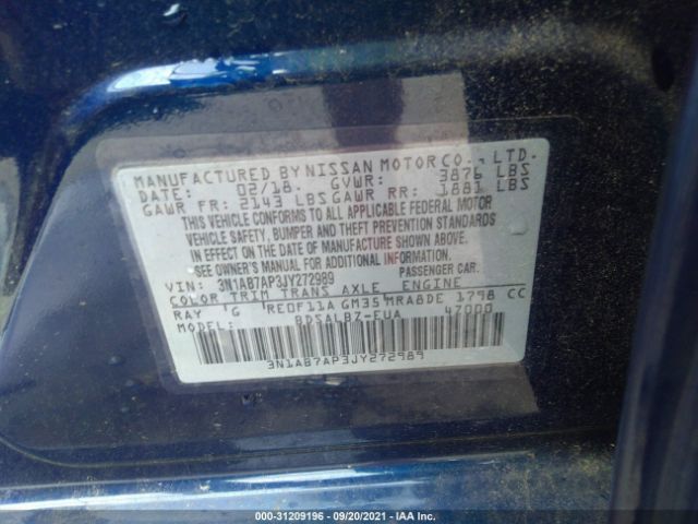 Photo 8 VIN: 3N1AB7AP3JY272989 - NISSAN SENTRA 