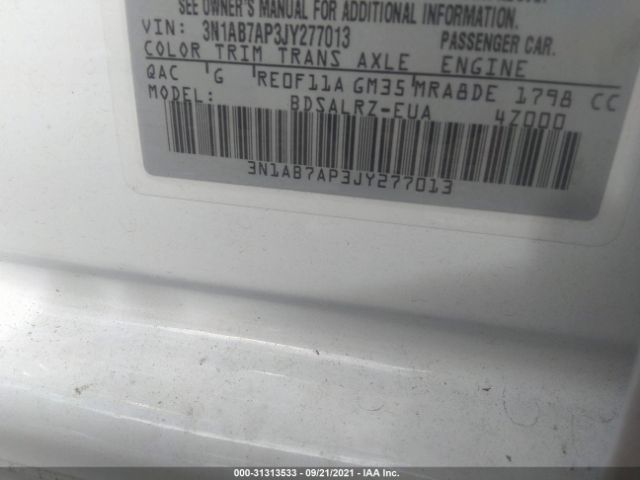 Photo 8 VIN: 3N1AB7AP3JY277013 - NISSAN SENTRA 