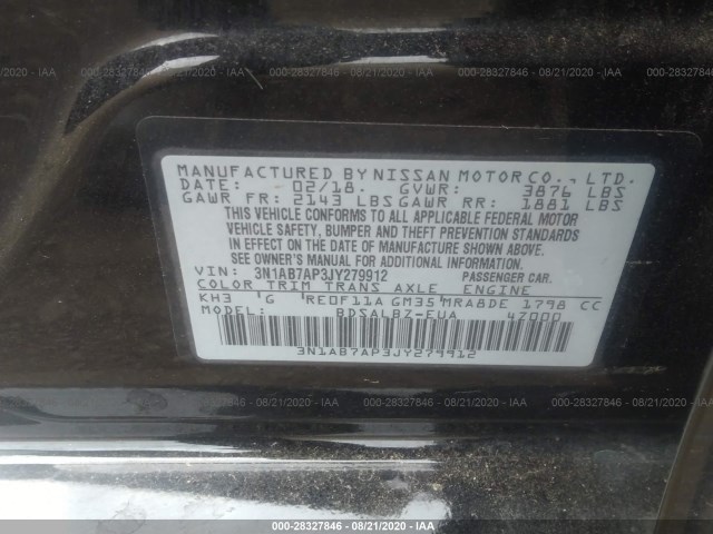 Photo 8 VIN: 3N1AB7AP3JY279912 - NISSAN SENTRA 