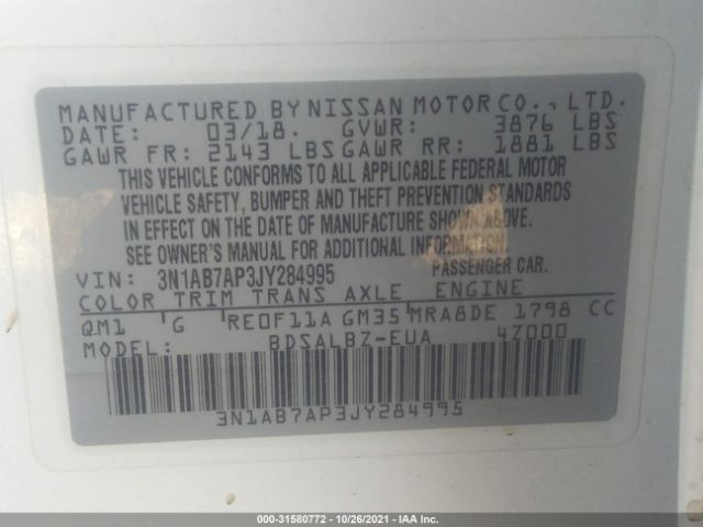 Photo 8 VIN: 3N1AB7AP3JY284995 - NISSAN SENTRA 