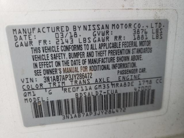 Photo 9 VIN: 3N1AB7AP3JY286472 - NISSAN SENTRA S 