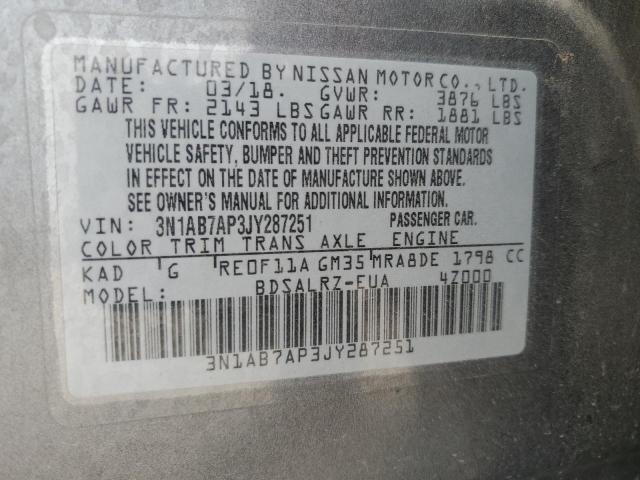 Photo 12 VIN: 3N1AB7AP3JY287251 - NISSAN SENTRA 