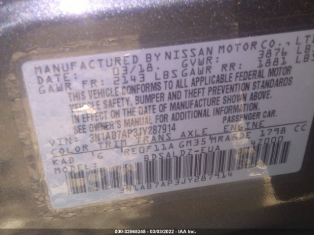 Photo 8 VIN: 3N1AB7AP3JY287914 - NISSAN SENTRA 