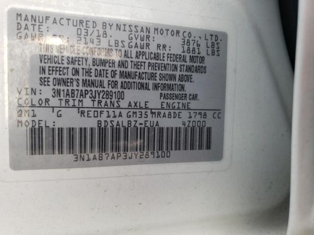 Photo 9 VIN: 3N1AB7AP3JY289100 - NISSAN SENTRA S 