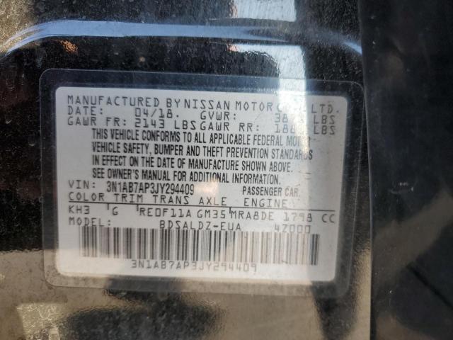 Photo 11 VIN: 3N1AB7AP3JY294409 - NISSAN SENTRA S 