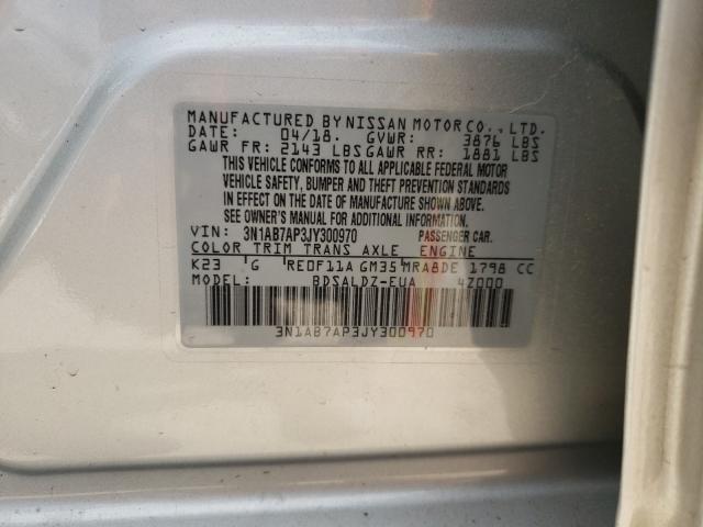 Photo 9 VIN: 3N1AB7AP3JY300970 - NISSAN SENTRA S 