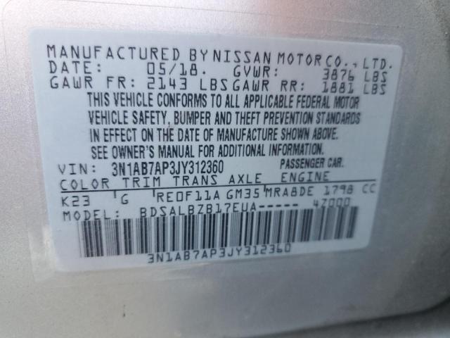 Photo 11 VIN: 3N1AB7AP3JY312360 - NISSAN SENTRA S 