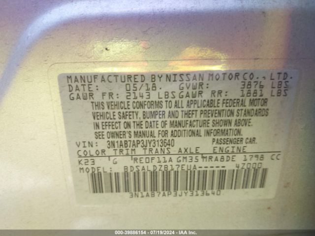 Photo 8 VIN: 3N1AB7AP3JY313640 - NISSAN SENTRA 