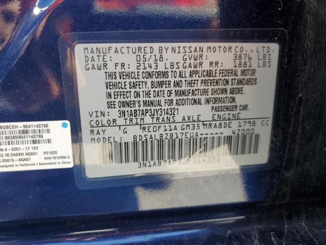 Photo 11 VIN: 3N1AB7AP3JY314321 - NISSAN SENTRA S 