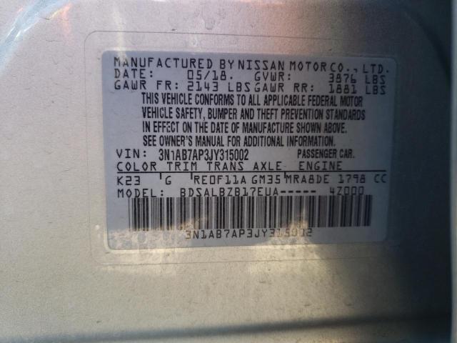 Photo 11 VIN: 3N1AB7AP3JY315002 - NISSAN SENTRA 