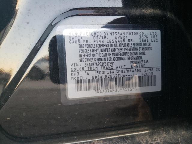 Photo 9 VIN: 3N1AB7AP3JY317591 - NISSAN SENTRA S 