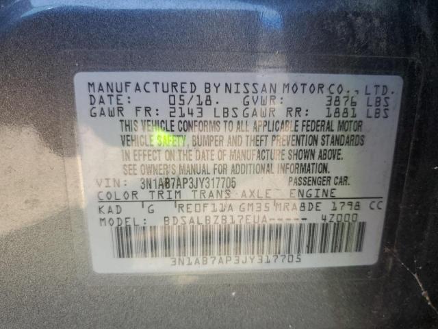 Photo 11 VIN: 3N1AB7AP3JY317705 - NISSAN SENTRA S 