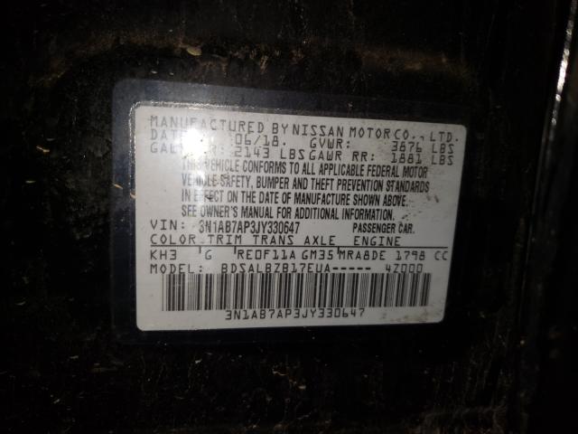 Photo 9 VIN: 3N1AB7AP3JY330647 - NISSAN SENTRA S 