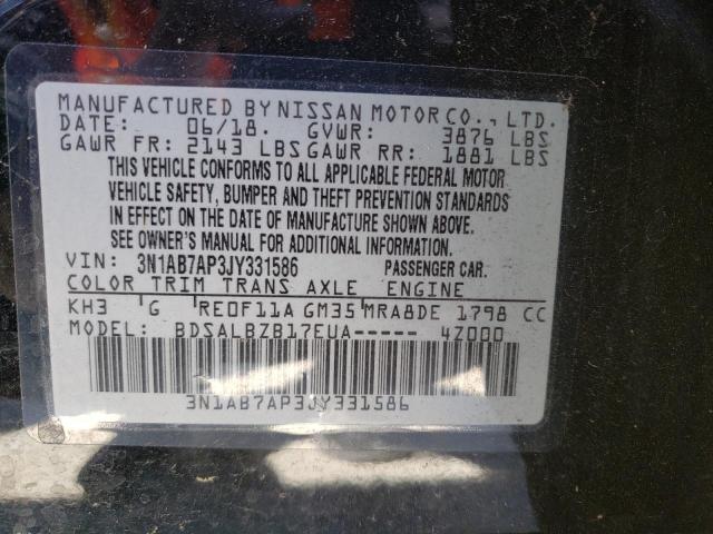 Photo 12 VIN: 3N1AB7AP3JY331586 - NISSAN SENTRA S 