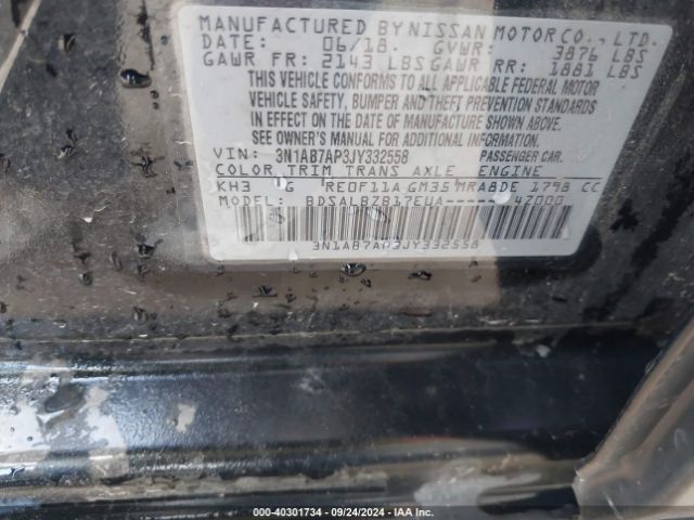 Photo 8 VIN: 3N1AB7AP3JY332558 - NISSAN SENTRA 