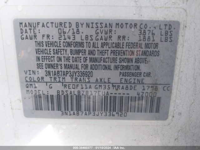 Photo 8 VIN: 3N1AB7AP3JY336920 - NISSAN SENTRA 