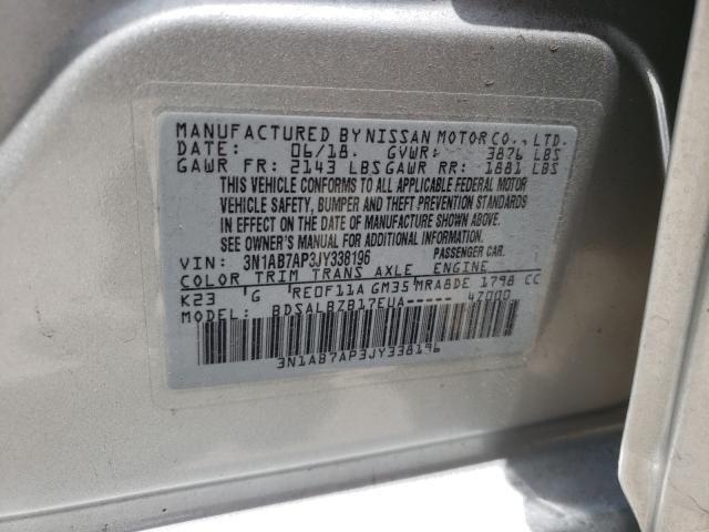 Photo 9 VIN: 3N1AB7AP3JY338196 - NISSAN SENTRA S 