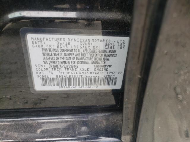 Photo 9 VIN: 3N1AB7AP3JY338442 - NISSAN SENTRA S 