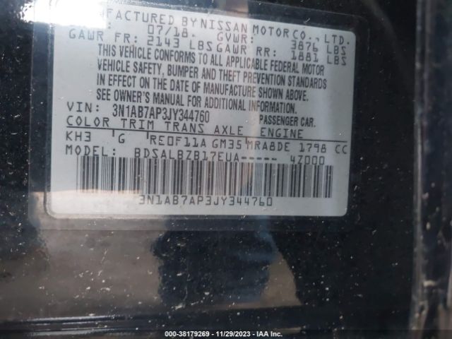 Photo 8 VIN: 3N1AB7AP3JY344760 - NISSAN SENTRA 