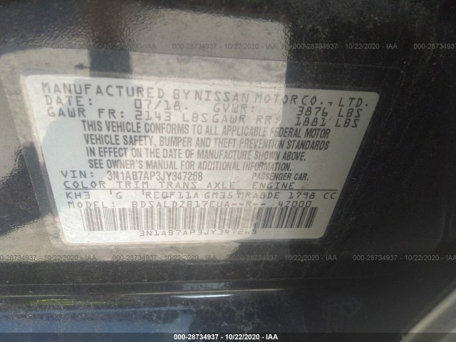 Photo 8 VIN: 3N1AB7AP3JY347268 - NISSAN SENTRA 