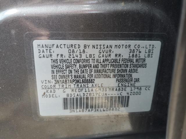 Photo 11 VIN: 3N1AB7AP3KL608882 - NISSAN SENTRA S 