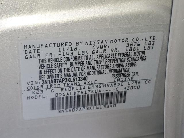 Photo 12 VIN: 3N1AB7AP3KL613340 - NISSAN SENTRA S 