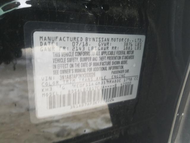 Photo 9 VIN: 3N1AB7AP3KY203026 - NISSAN SENTRA 