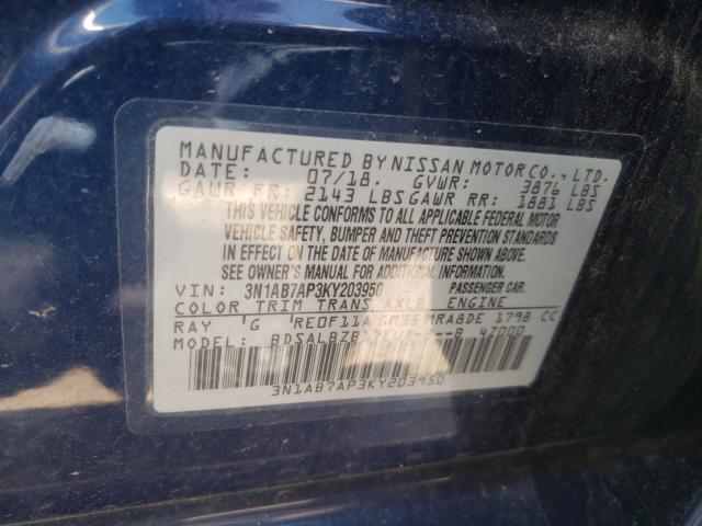 Photo 9 VIN: 3N1AB7AP3KY203950 - NISSAN SENTRA S 