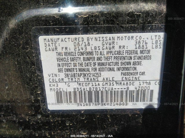 Photo 8 VIN: 3N1AB7AP3KY214253 - NISSAN SENTRA 