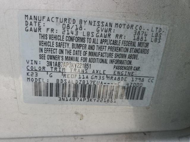 Photo 11 VIN: 3N1AB7AP3KY221851 - NISSAN SENTRA 