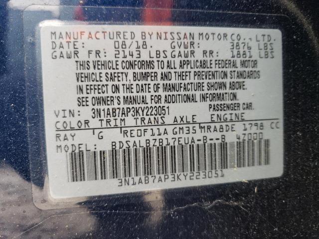 Photo 9 VIN: 3N1AB7AP3KY223051 - NISSAN SENTRA S 