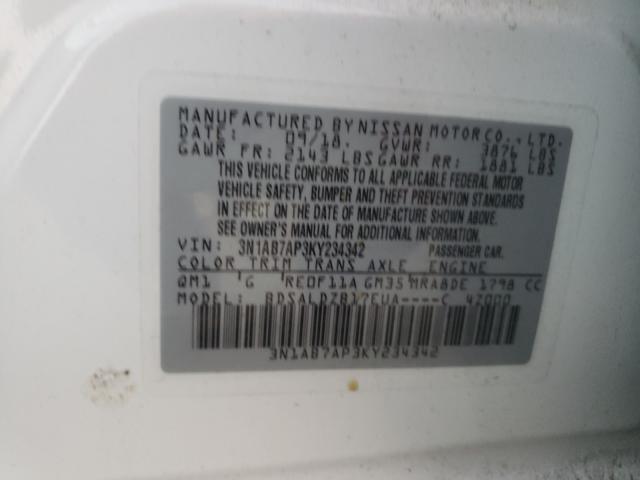 Photo 9 VIN: 3N1AB7AP3KY234342 - NISSAN SENTRA S 