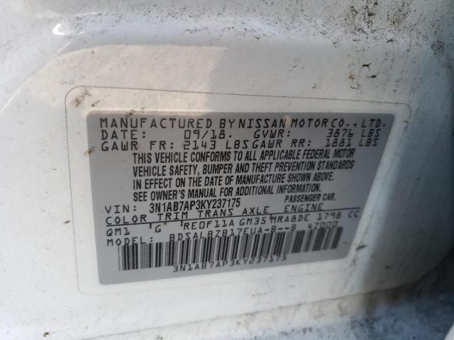 Photo 11 VIN: 3N1AB7AP3KY237175 - NISSAN SENTRA S 