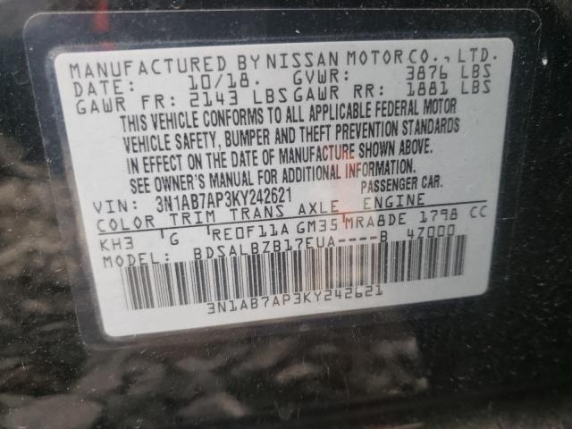 Photo 9 VIN: 3N1AB7AP3KY242621 - NISSAN SENTRA S 