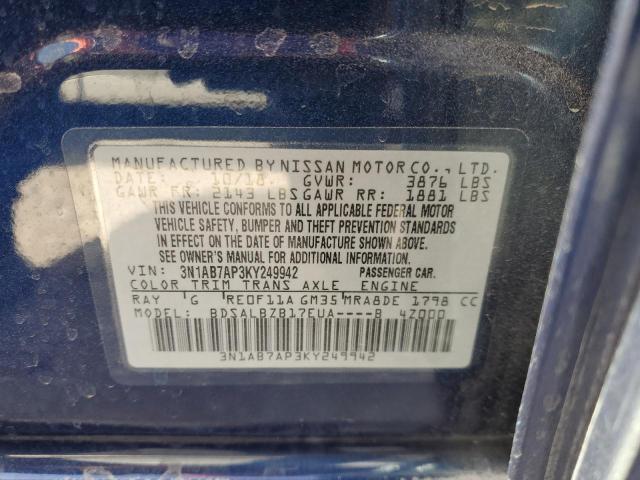 Photo 11 VIN: 3N1AB7AP3KY249942 - NISSAN SENTRA S 