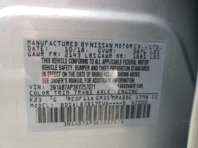 Photo 9 VIN: 3N1AB7AP3KY257071 - NISSAN SENTRA S 