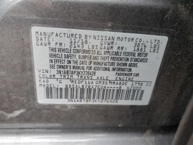 Photo 11 VIN: 3N1AB7AP3KY276428 - NISSAN SENTRA S 